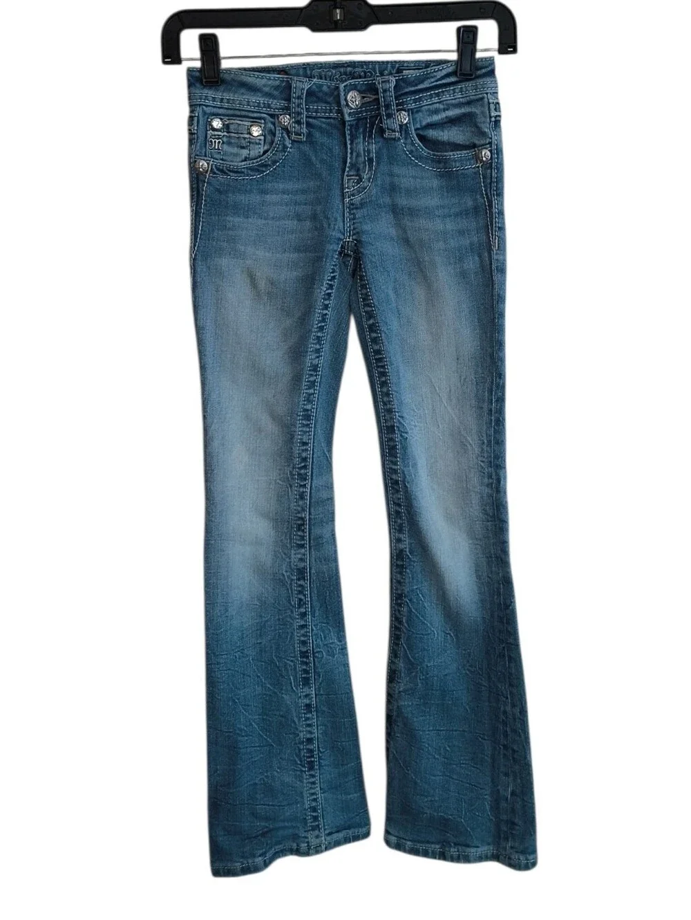 Girl's Miss Me Embellished Boot Cut Jeans Size 10